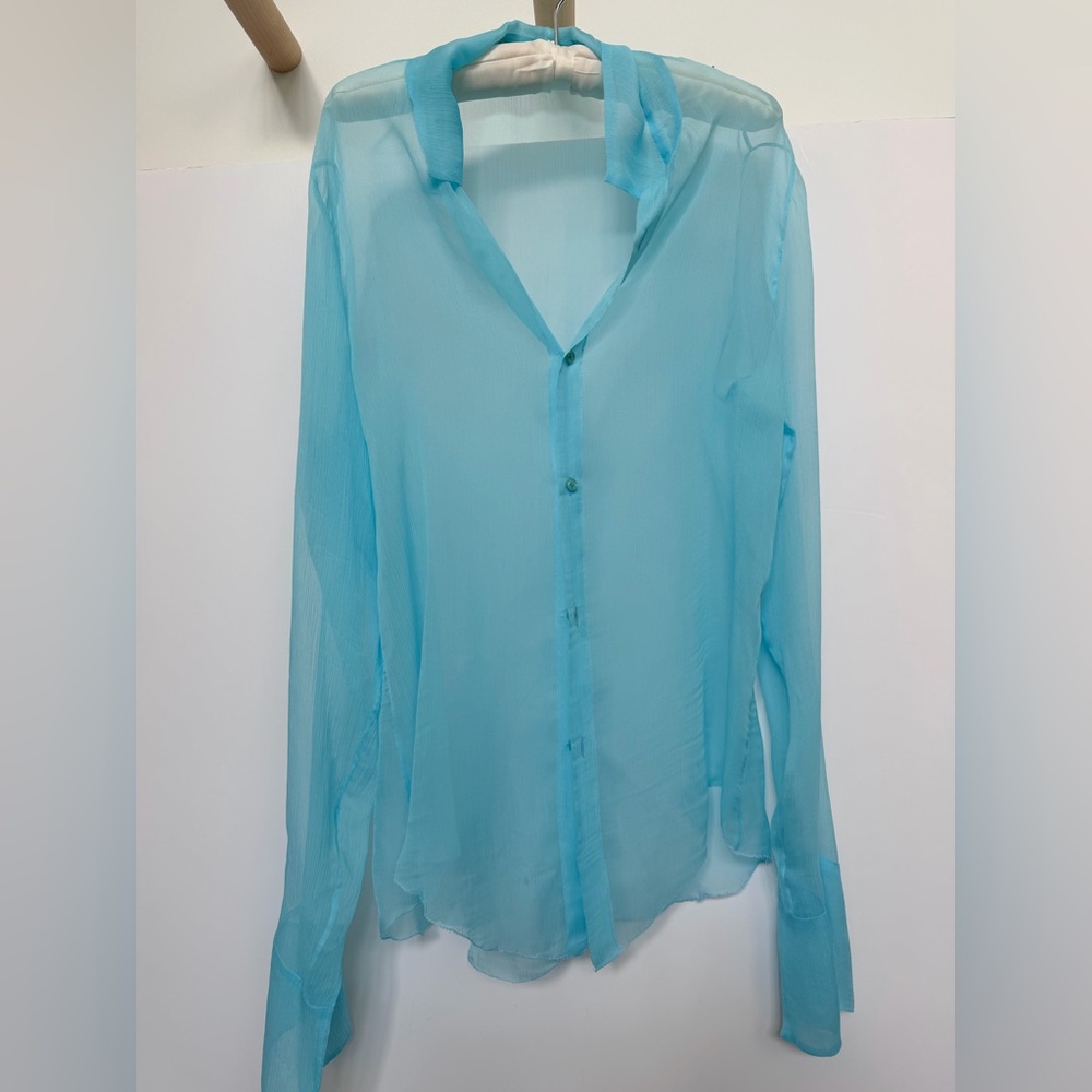 Ludovuc de Saint Sernin Sheer silk button down shirt